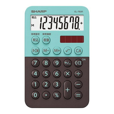 シャープ カラー・デザイン電卓(ミニミニナイスサイズタイプ) EL-760R-GX(1台)